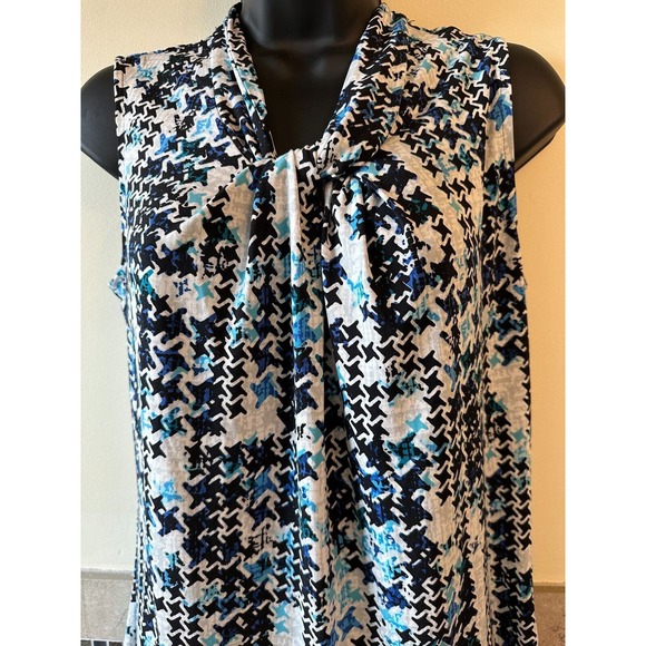 KARL LAGERFELD Jersey Sleeveless Multicolor Geometric Print SZ M - Picture 2 of 4